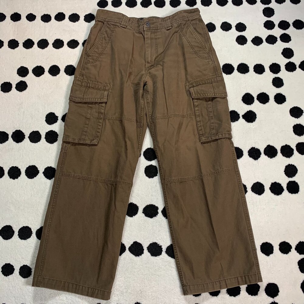 Vintage Y2K Old Navy Surplus Cargo Pants 31x28 Khaki Wide Leg Utility Gorpcore